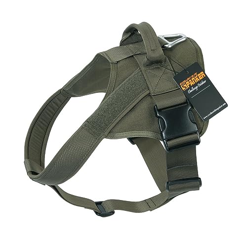 EXCELLENT ELITE SPANKER Tactical Dog Harness Military Patrol Harness No-Pull Service Dog Vest Military Dog Vest Adjustable Training Working Dog Vest with Handle for Medium Large Dogs(Ranger Green-XS) - color: Ranger Green, size: XS-(19.5 - 25.5")
