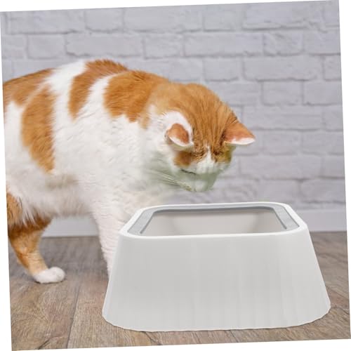 YARNOW Floating Pet Water Bowl Reusable Feeder Spill Design Material Innovative Floating Disk for Dry Drinking for Cats and Puppies - color: White