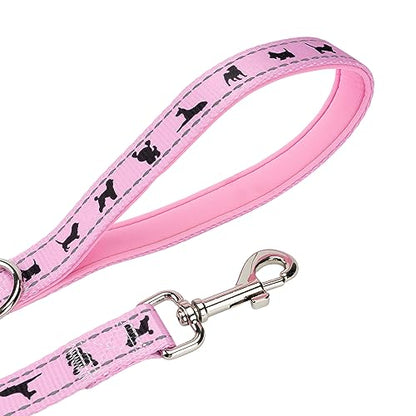 EcoBark Teacup Dog Leash - Soft & Reflective Toy Breed Leashes with Padded Handle - Strong & Durable - Training and Pulling for Tiny & Small Dogs (Baby Pink) - color: Baby Pink, size: 6 ft x 5/8 in - Thinnest Width