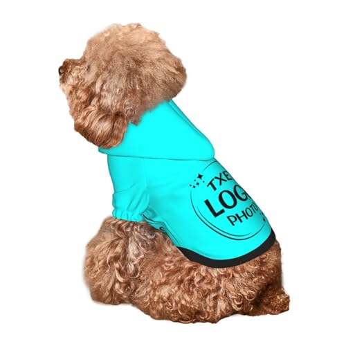 Personalized Dog Hooded Sweatshirt Pet Sweatshirt Design Custom Picture Text Clothes for Small Dogs Cats Customized Puppy Apparel Gifts Cyan Pet Hoodies - color: Cyan, size: Small