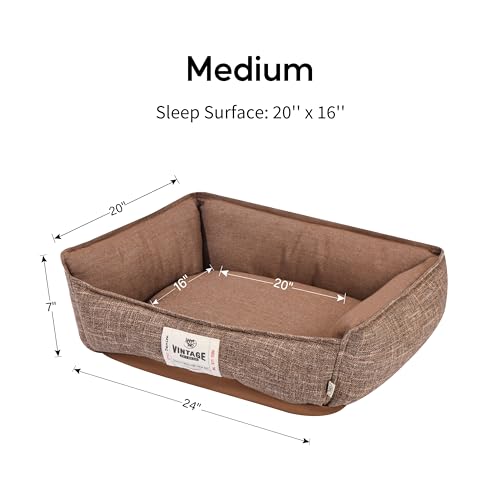 FluffyDream Small Dog Bed, Super Soft Pet Bed Furniture, Suitable for Dogs Up to 30lbs, 24'' x 20'', Tan - color: Tan