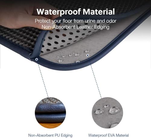 WePet Cat Litter Mat, Kitty Litter Trapping Mat, Honeycomb Double Layer Mats, No Phthalate, Urine Waterproof, Easy Clean, Scatter Control, Catcher Litter Tray Box Rug Carpet - color: #02 Grey