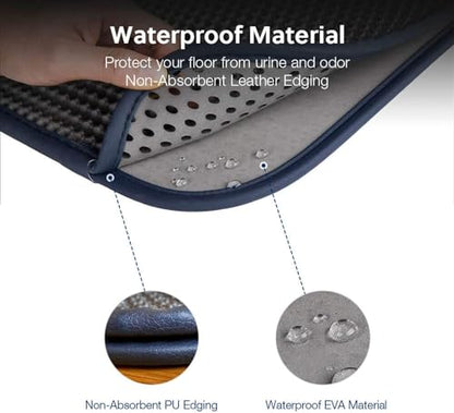 WePet Cat Litter Mat, Kitty Litter Trapping Mat, Honeycomb Double Layer Mats, No Phthalate, Urine Waterproof, Easy Clean, Scatter Control, Catcher Litter Tray Box Rug Carpet - color: #02 Grey