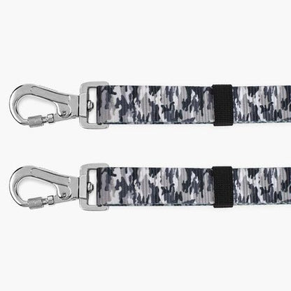 Dog Friendly Co. Leash Splitter | Walk Two Dogs | Complete Control - 360° Swivel, Tangle Free, Adjustable Length, Reflective Webbing, Heavy Duty Clips (Grey Camo) - color: Grey Camo
