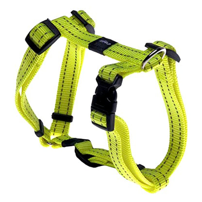 Reflective Adjustable Dog H Harness for Small to Medium Dogs; matching collar and leash available, Yellow - color: Yellow