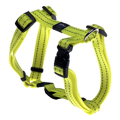 Reflective Adjustable Dog H Harness for Small to Medium Dogs; matching collar and leash available, Yellow - color: Yellow