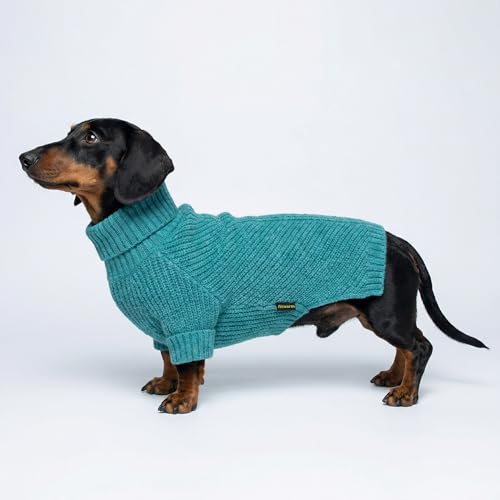 Fitwarm Turtleneck Dog Knitted Sweater, Thermal Winter Clothes for Small Dogs - Boy, Girl, Doggy Pullover Jumper, Pet Outfit, Teal Blue, XS - color: Steel Blue, size: X-Small