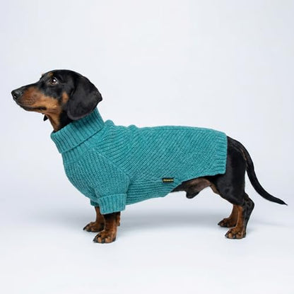 Fitwarm Turtleneck Dog Knitted Sweater, Thermal Winter Clothes for Small Dogs - Boy, Girl, Doggy Pullover Jumper, Pet Outfit, Teal Blue, XS - color: Steel Blue, size: X-Small
