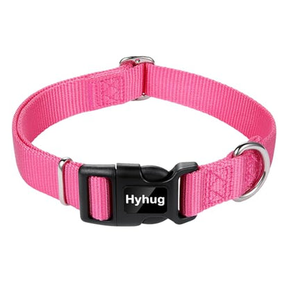 Small Dog Collar Quick-Release Pink| Heavy-Duty Nylon Puppy Collar, Adjustable & Durable Pet Supplies for Boy & Girl Dogs (Small, Candy Pink) - color: Candy Pink, size: Small