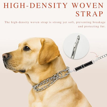 Dual-Clasp Dog Collar Safety Connector, No-Pull Harness-to-Collar Clip, Pet Extension Leash for Training & Walking