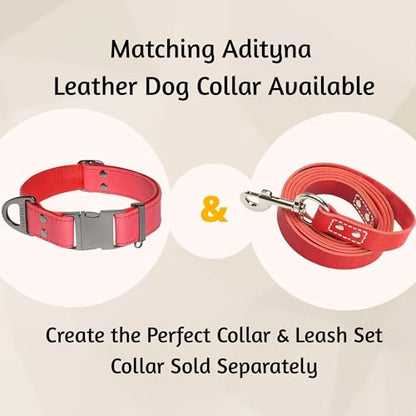 ADITYNA Heavy Duty Leather Dog Leash 6 ft x 1" - Strong, Soft Training Lead for Large & Extra Large Breeds (Red, XL - 6 ft x 1 inch) - color: Red, size: XL - 6 ft x 1 inch