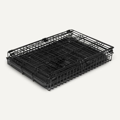 Amazon Basics Durable, Foldable Metal Wire Dog Crate with Tray, Single Door, 18 x 12.4 x 15 in, Black - size: 18.0"L x 12.4"W x 15.0"H, style: Single Door no Divider
