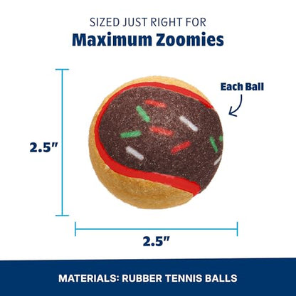 Barkbox Ballscoti Cookies Rubber Tennis Balls for Dogs & Puppies | Italian-Inspired Trio of Squeaky Fetch Balls for Bounce, Chase & Play | Durable, Engaging & Fun for Playful Pups - color: Ballscoti