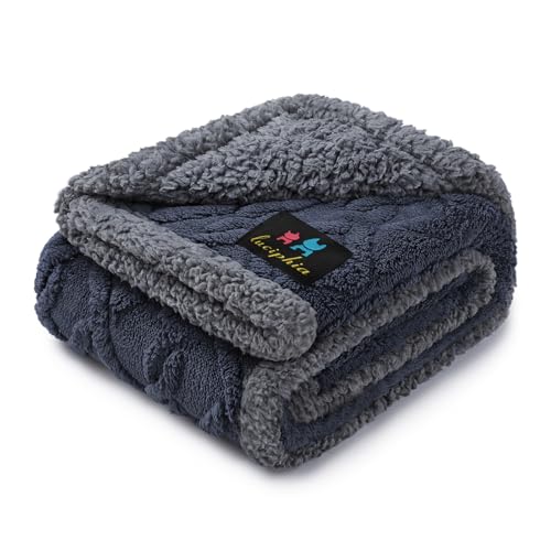 Luciphia Waterproof Pet Blanket, Liquid Pee Proof Dog Blankets for Sofa Bed Couch, Reversible Sherpa Fleece Furniture Protector Cover for Small Medium Large Dogs Cats,Dark Grey Small（40" x 28"） - color: Dark Grey, size: S (40" x28")