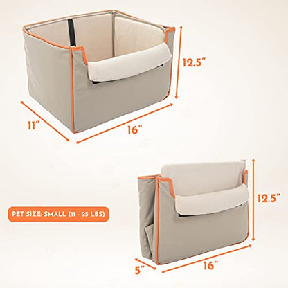 CO-PILOT Dog Car Seat, Foldable Dog Booster Seat for Small Dogs, Dog Car Harness