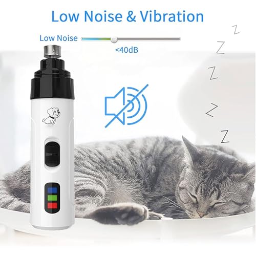 Electric Dog Nail Grinder & Trimmer - Rechargeable, Quiet, Low Vibration Pet Grooming Tool for Small & Large Dogs - Safe Paws Clipper with LED Light for Professional Home Grooming - color: 1 Pcs