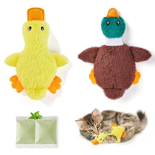 Potaroma Cat Toys Catnip Crinkly Sound 2 Pcs, Mess-Free Stuffless Kitten Toy, Durable Feline Bite Interactive Kicker Toys for Cat Indoor Exercise 6.5 Inches