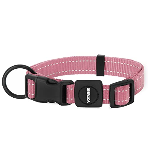 Best Pet Supplies Voyager Reflective Dog Leash or Collar with Neoprene Handle, for Small, Medium, and Large Breed Puppies, Cute and Heavy Duty for Walking, Running and Training - Pink, L - color: Collar (Pink), size: L (16" - 25")