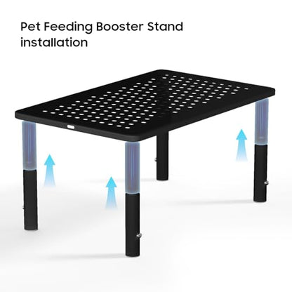 W‌SOWX Adjustable Automatic Cat Feeder Stand - Non-Slip Elevated Holder for Cats/Puppies, Fits Most Automatic Feeders & Water Dispensers, Black(Holder ONLY) - color: Black
