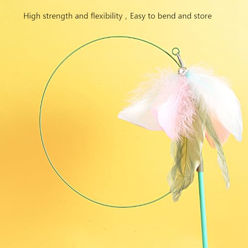 Interaction Suction Cup Cats Teasing Stick Toy for Cats Indoor Exercising Feathered Wand Hunting Rod Toy Cats Teasing Supply