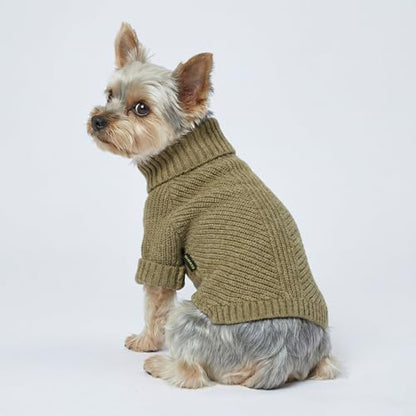Fitwarm Thermal Knitted Dog Sweater Doggy Winter Coat Pet Clothes Doggie Turtleneck Jacket Puppy Outfits Cat Sweatsuit Sage Green Medium - color: Sage Green, size: Medium