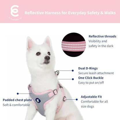 Blueberry Pet Essentials Back to Basics Reflective Dog Harness Vest, Candy Pink, Large, Adjustable Harnesses for Dogs - color: Candy Pink, size: Large (Pack of 1)
