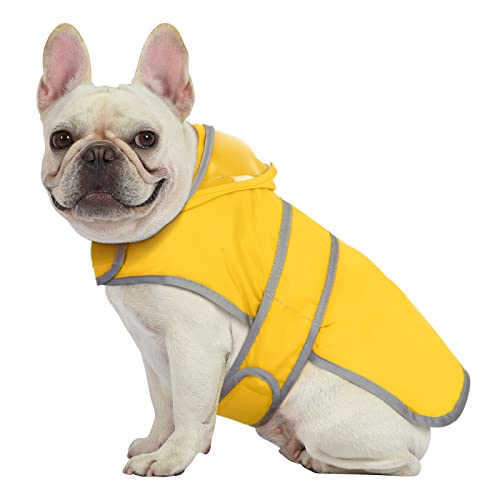 HDE Dog Raincoat with Clear Hood Rain Jacket Poncho for Small Medium Large Dogs Yellow - S - color: Yellow, size: Small