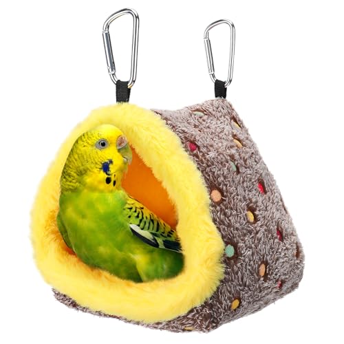 Small Winter Warm Bird Nest for Cage - Comfortable Bird Bed with Support Board, Hanging Hammock Shed Hideaway Hut Gift for Budgerigar Canaries Lovebirds - size: Small