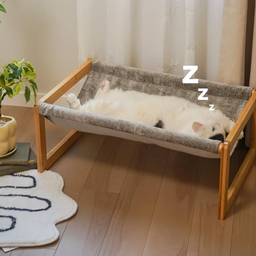 Kiplant Elevated Cat Bed, Large Hammock for Outdoor, 25 X 16.5 Inch Pet Furniture for Kitty, Puppy, Rabbit, Bunny and Small Animals - color: Gray, size: Large