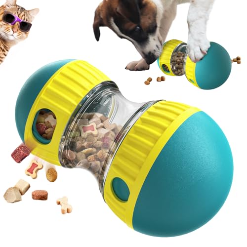 Dog Enrichment Toys, Slow Feeder Puzzle Toy for Cats & Dogs - Interactive Treat Dispenser, Mental Enrichment for Small/Medium Pets (Yellow-Green) - color: Yellow-Green