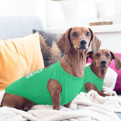 Kuoser Dog Shirt, Printed Dogs T-Shirt Soft Breathable Dog Shirts, Cute Doggy Sweatshirt for Small Medium Large Girls Boys, Pet Funny Clothes Tank Top Sleeveless Dogs Vest, Green M - color: Green, size: Medium (Chest: 18.5")