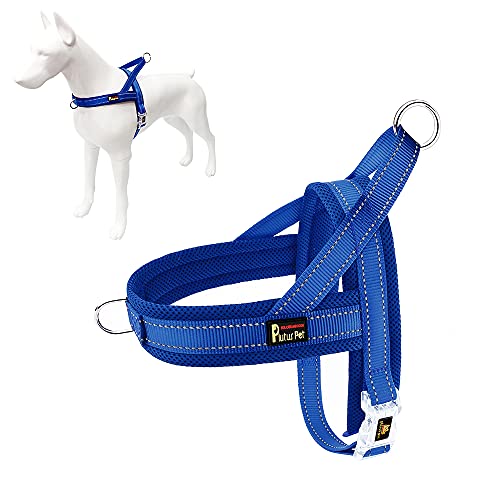 Plutus Pet No Pull Dog Harness with Breathable Mesh Padded, Adjustable Reflective Escape Proof Dog Harness, Quick Fit Dog Vest Harness for Small Medium Large Dogs(XXS, Navy Blue) - color: Navy Blue, size: XXS: chest 11.8"-15"