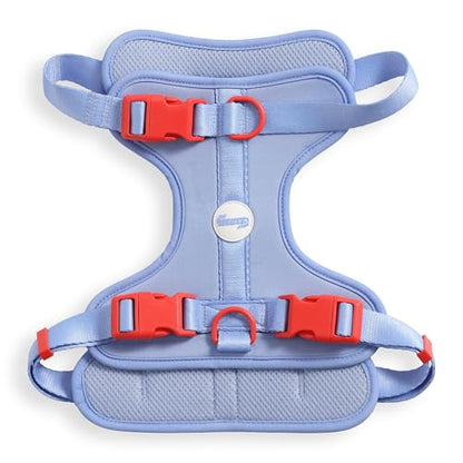 HNS1003E Arlo Large Adjustable Soft Padded No Pull Pet Harness with 3 Buckles and 3 Leash Clips, Sangria - color: Periwinkle, size: Large (Chest: 24 - 37")