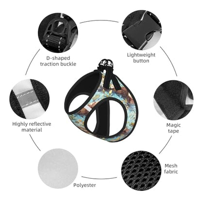 Otter Pet Harness Escape Proof Dog Harness Adjustable Mesh Padded Reflective Dog Vest Harness and Leash Set Medium - color: Style 6, size: Medium