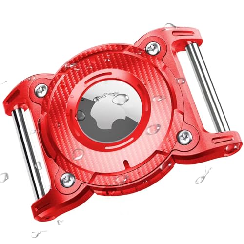 ONEONTA for Airtag Dog Collar Holder | Airtag Dog Waterproof - Airtag Holder for Dog Collar with Removable Metal Loop, Sturdy TPU, Lightweight, Compact Size, Fits 1" Width Collar, Red - color: Red, size: 1 Pack