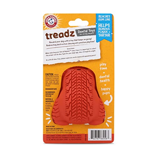 Arm & Hammer for Pets Super Treadz Mini Gorilla Dental Chew Toy for Dogs | Dog Dental Chew Toys Reduce Plaque & Tartar Buildup Without Brushing | for Dogs up to 25 Lbs, Small (1 Count) - size: Small (Pack of 1), style: Gorilla