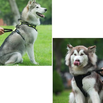 Reflective Dog Harness Vest No-Pull Comfortable Padded Outdoor Walk Vest for Medium to Large Dogs Green XL