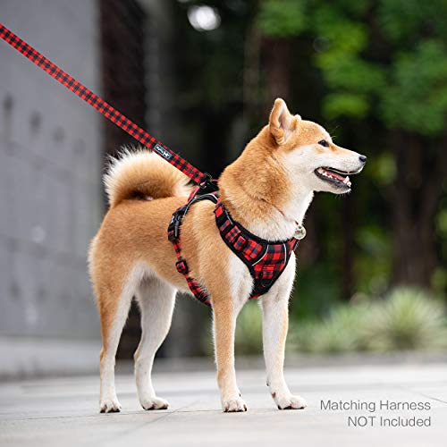 PoyPet 5 Feet Dog Leash with Padded Handle for Small Medium and Large Dogs(Checkered Red) - color: Checkered Red - 1 Handle