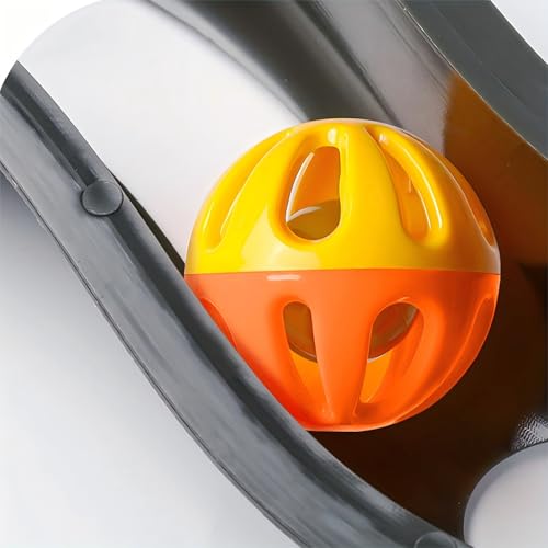 Interactive Cat Toy Bell Roll Track Ringing Balls Cat Toys with Suction Cups and Foldable Funny Toys for Walls Windows and Cats