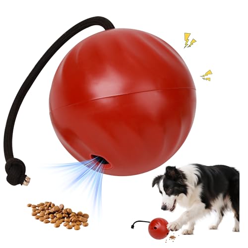 Pet Prime Dog Treat Ball Interactive Squeaky Rolling Treat Dispensing Toys Dog Food Puzzle Slow Feeder Ball Mental Stimulation Enrichment Toys for Small,Medium,Large Breeds
