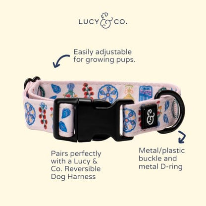 Lucy & Co. Dolce Vita Dog Collar, Adjustable Durable Dog Collar with Cute Print, Small - color: Dolce Vita, size: Small