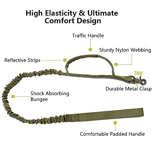 Tactical Dog Collar and Leash Set Adjustable Military Nylon Dog Collar with Control Handle and Heavy Duty Metal Buckle for Large Dogs（Green S - color: Green SET(collar+leash), size: Small (Pack of 1)