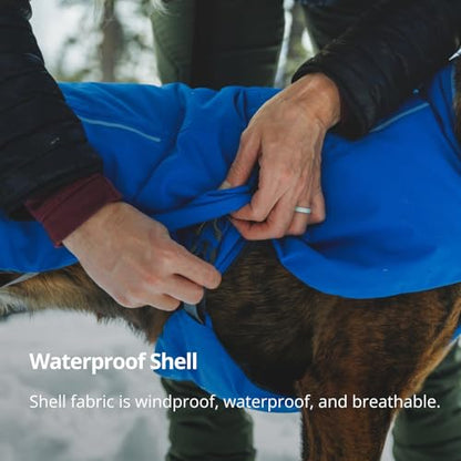 Ruffwear, Vert Dog Winter Jacket, Insulated Waterproof Dog Coat with Harness Leash Portal, Breathable Design with Leg Loops, Windproof Extended Coverage, Reflective Trim, Mineral Yellow, XX-Small - color: Mineral Yellow, size: XX-Small