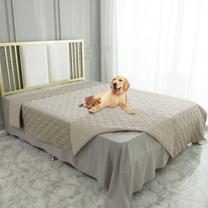 Ameritex Waterproof Dog Bed Cover Pet Blanket for Furniture Bed Couch Sofa Reversible - color: Khaki+khaki, size: 30x53 Inch (Pack of 1)