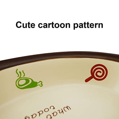 TTCAT Oval Ceramic Cat Food Bowl,Cute Dish,Small Pet Feeding Dishes for Cat,Kitten,Dishwasher Safe. - color: Oval bowl