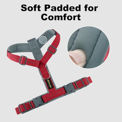 Plutus Pet No Pull Dog Harness, Adjustable Nylon Harness with Soft Padding, Reflective and Heavy Duty Dog Harness for Small, Medium, Large Dogs(Red, XS) - color: Red, size: XS