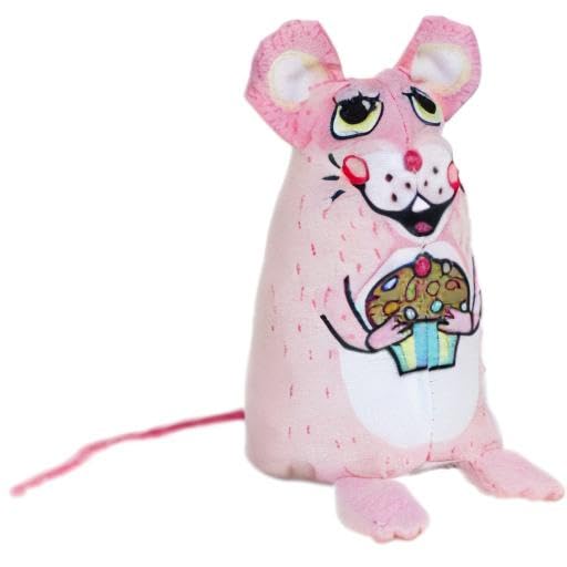 FUZZU Sweet Baby Mice Cat Toy | Cat Toy Catnip | Interactive Cat Toy | Stimulating Cat Toy | Organic Catnip | Pink - style: Cupcake
