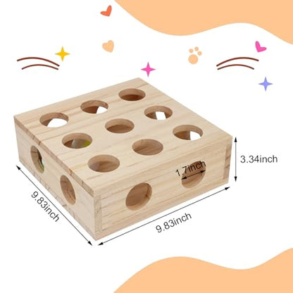 Interactive Cat Toy Puzzle Box Wooden Treat Maze Scratcher Peek Play Toy Box Fun Interactive Cat Toy Fun Hide and Seek Agility Toys - color: Puzzle Box