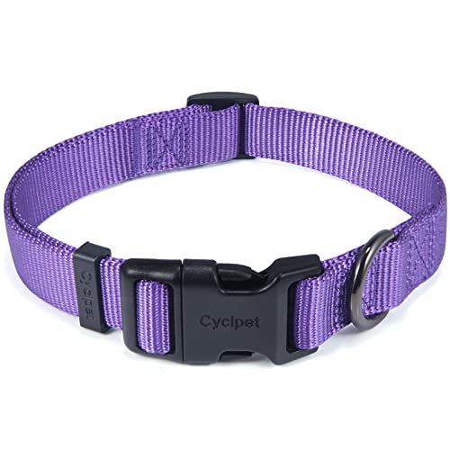 Premium Classic Nylon Adjustable Dog Collars,Soft and Smooth Regular 5/8 Inch Wide Dog Collars with Quick Release Buckle for Small Dogs Daily Walking,Training. (Small, Ultra Violet) - color: Ultra Violet, size: Small 11-14 Inches
