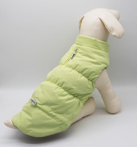 Warm Dog Coat Jacket with Detachable Hood Harness Hole Winter Coat Pet Clothes Dog Cold Weather Coats Cozy Snow Jacket Vest for Small Medium Large Dogs - Blake (Mint, Small) - color: Mint, size: Small
